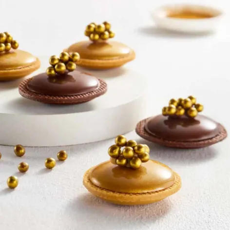 Dark Choc Crispearls Sparkling Gold
